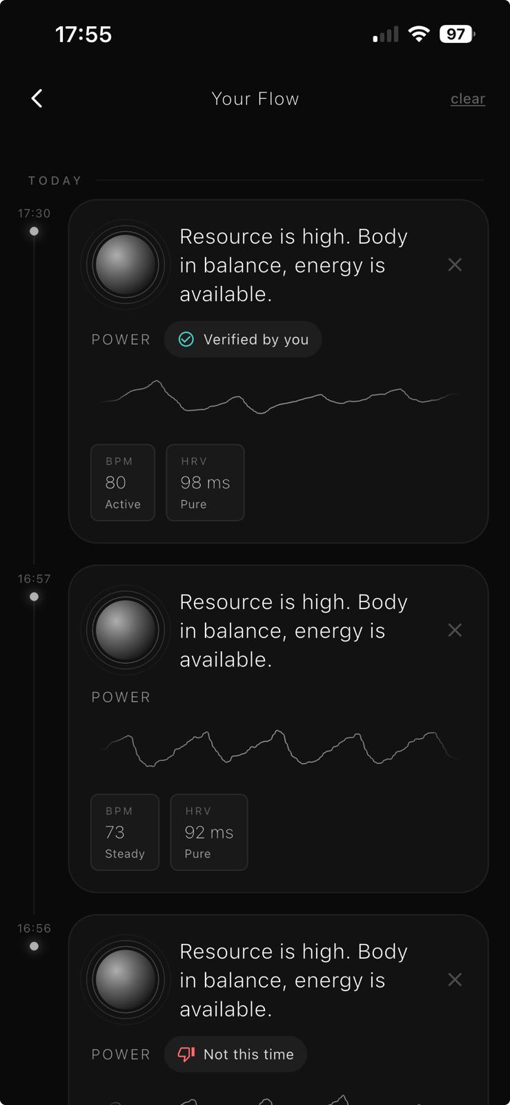 ATMO Pulse – Your Flow screen